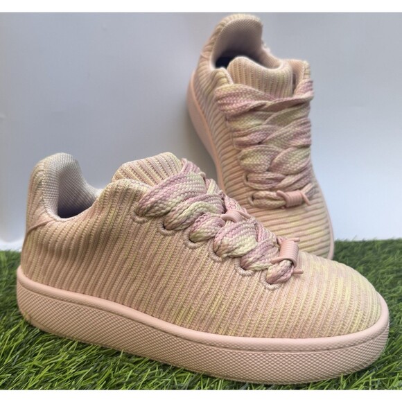 Burberry Shoes - Burberry Pink Check Knit Sneakers Womens 6.5 US 36.5 EU Luxury Shoes